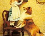 A Little Girl and her Sheltie - 查尔斯·伯顿·巴伯